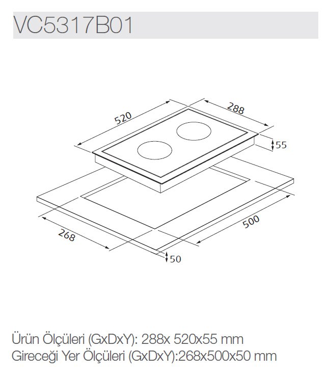 Silverline Vc5075b01 Vitroseramik Elektrikli Ankastre Domino Ocak Sadece 1 269 00 Tl